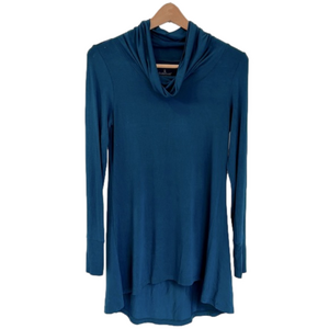 Cuddl Duds Softwear Blue Teal cowl neck shirt Cuddle Duds Small